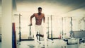 Man trains in Gym