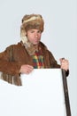 Man in trapper costume Royalty Free Stock Photo