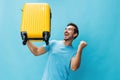 Man travel background journey suitcase baggage vacation trip Royalty Free Stock Photo