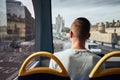 Man traveling by bus in London Royalty Free Stock Photo