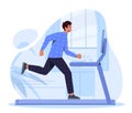 Man at treadmill vector concept