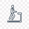 Man On Treadmill vector icon isolated on transparent background, linear Man On Treadmill transparency concept can be used web and