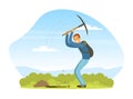 Man Treasure Hunter with Pickaxe Finding Precious Jewel Vector Illustration