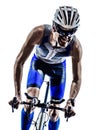 Man triathlon iron man athlete cyclist bicycling Royalty Free Stock Photo