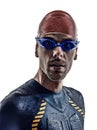 Man triathlon iron man athlete swimmers portrait Royalty Free Stock Photo