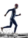 Man triathlon iron man athlete swimmers running Royalty Free Stock Photo