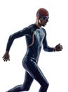 Man triathlon iron man athlete swimmers running Royalty Free Stock Photo