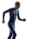Man triathlon ironman athlete swimmers running Royalty Free Stock Photo