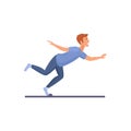 Man tripped over obstacle while running, male character falling Royalty Free Stock Photo