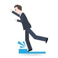 Man tripping over on floor, person injury illustration