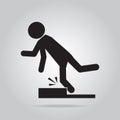 Man tripping over on floor, person injury symbol Royalty Free Stock Photo