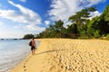 Man on a tropical beach