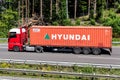 Truck with Hyundai container