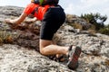 Man trying climb on mountain