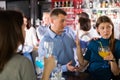 Man trying to talk with angry woman Royalty Free Stock Photo