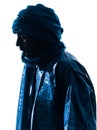 Man Tuareg Portrait silhouette Royalty Free Stock Photo