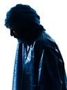Man Tuareg Portrait silhouette Royalty Free Stock Photo