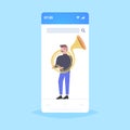 Man tuba player musician playing the baritone jazz mood beautiful voice concept smartphone screen online mobile Royalty Free Stock Photo