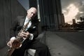 Man in a tux playing a saxophone Royalty Free Stock Photo