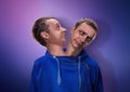 Man with two heads Royalty Free Stock Photo