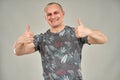 Man with two thumbs up Royalty Free Stock Photo