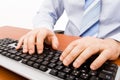 Man typing in the computer Royalty Free Stock Photo