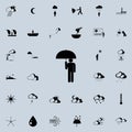 man with umbrella sign icon. Detailed set of Weather icons. Premium quality graphic design sign. One of the collection icons for Royalty Free Stock Photo