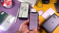Man unboxing latgest Apple Computers iPhone 11 Pro
