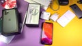 Man unboxing latgest Apple Computers iPhone 11 Pro