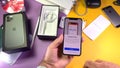 Man unboxing latgest Apple Computers iPhone 11 Pro
