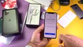 Man unboxing latgest Apple Computers iPhone 11 Pro