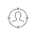 Man under crosshair line icon. Vector illustration Royalty Free Stock Photo