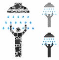 Man under shower Composition Icon of Unequal Elements Royalty Free Stock Photo