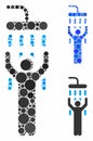 Man under shower Composition Icon of Circle Dots Royalty Free Stock Photo