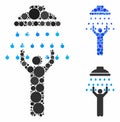 Man under shower Composition Icon of Circles Royalty Free Stock Photo