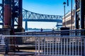 man standing under bridge Royalty Free Stock Photo