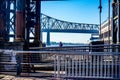 man standing under bridge Royalty Free Stock Photo