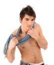 Man undressed up to a belt Royalty Free Stock Photo