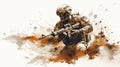 Man in uniform going to war. Patriotic soldier fighting for freedom. Infantry hero veteran. - Generative ai.