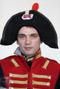 Man in uniform the Napoleonic soldier Royalty Free Stock Photo