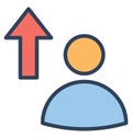 Man with up arrow, Betterment Isolated Vector Icon That can be very easily edit or modified.