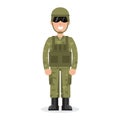 Man US Army soldiers in camouflage. Royalty Free Stock Photo