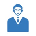 Man, user, avatar icon / blue color vector Royalty Free Stock Photo