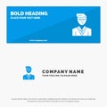 Man, User, Manager, Student SOlid Icon Website Banner and Business Logo Template