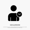 Man, User, Time, Basic solid Glyph Icon vector