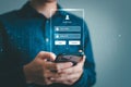 Mobile app login register user authentication security username password access account digital interface Royalty Free Stock Photo