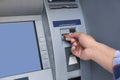 Man using cash machine for money withdrawal Royalty Free Stock Photo