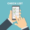 Man using checklist app