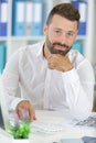 Man using computer keyboard in office Royalty Free Stock Photo