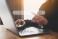 Man using computer laptop to find what they are interested in